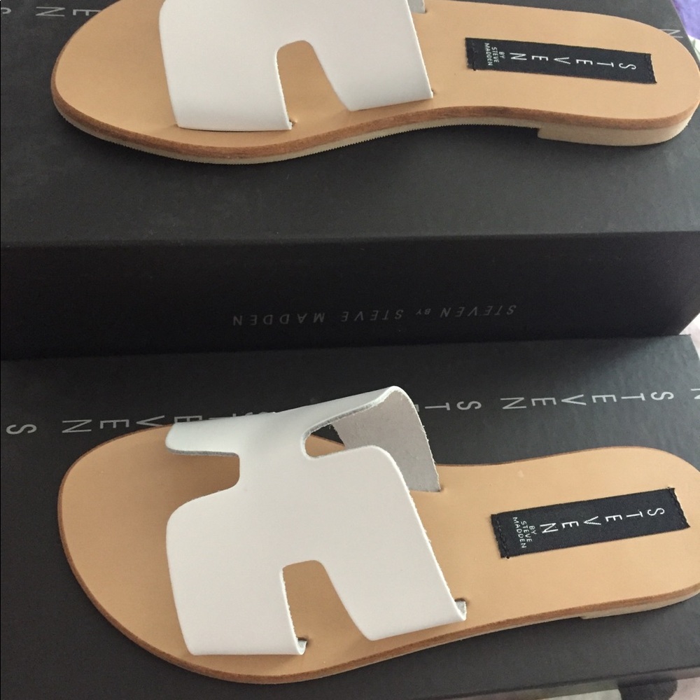 Steve Madden Greece White Leather Size 7